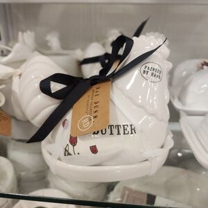 Rae Dunn White Rooster Butter Dish